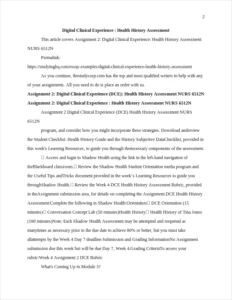 Digital Clinical Experience : Health History Assessment β page 2