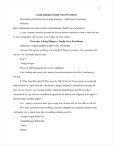Caring Dialogues/ Family Nurse Practitioner – page 2
