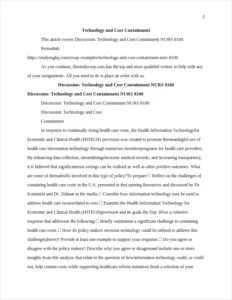 Technology and Cost Containment – page 2