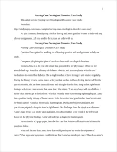 Nursing Care Oncological Disorders Case Study – page 2