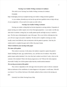 Nursing Case Studies Writing Assistance – page 2