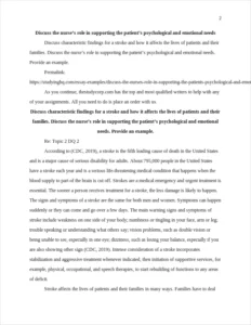 Discuss the nurse’s role in supporting the patient’s psychological and emotional needs – page 2