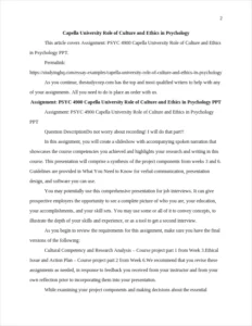 Capella University Role of Culture and Ethics in Psychology β page 2