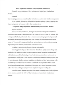 Policy Implications of Patient Safety Standards and Practices – page 2