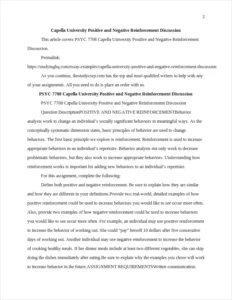 Capella University Positive and Negative Reinforcement Discussion β page 2