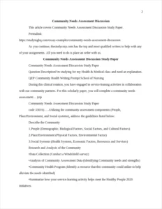 Community Needs Assessment Discussion – page 2