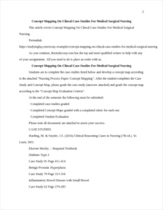 Concept Mapping On Clincal Case Studies For Medical Surgical Nursing – page 2