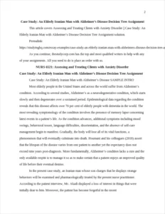 Case Study: An Elderly Iranian Man with Alzheimer’s Disease Decision Tree Assignment – page 2