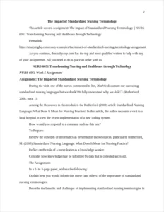 The Impact of Standardized Nursing Terminology – page 2