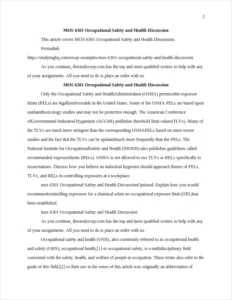MOS 6301 Occupational Safety and Health Discussion – page 2