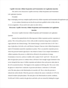 Capella University Cellular Respiration and Fermentation Lab Application Question β page 2