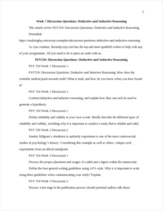 Discussion Questions: Deductive and Inductive Reasoning – page 2