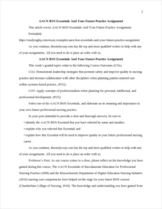 AACN BSN Essentials And Your Future Practice Assignment – page 2