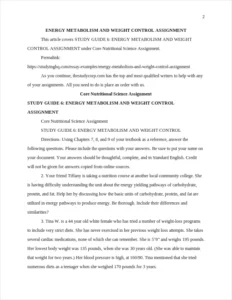 ENERGY METABOLISM AND WEIGHT CONTROL ASSIGNMENT β page 2