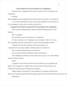 Self-Assessment of NLN Nurse Educator Core Competencies – page 2