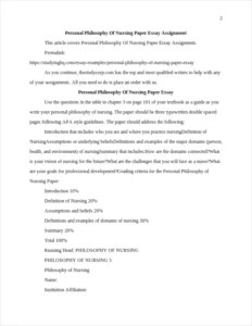 Personal Philosophy Of Nursing Paper Essay – page 2