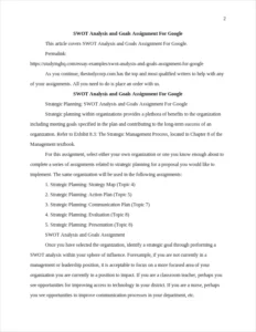 SWOT Analysis and Goals Assignment For Google – page 2