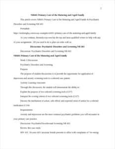 NR601 Primary Care of the Maturing and Aged Family – page 2
