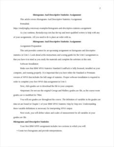 Histograms And Descriptive Statistics Assignment β page 2