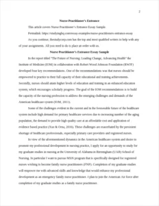Nurse Practitioner’s Entrance Essay – page 2