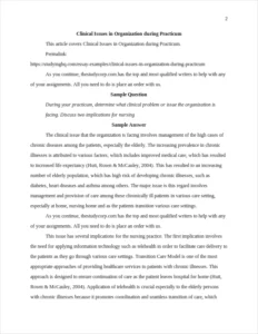 Clinical Issues in Organization during Practicum – page 2