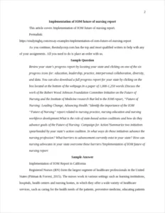 Implementation of IOM future of nursing report β page 2