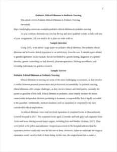 Pediatric Ethical Dilemma in Pediatric Nursing β page 2
