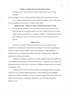 Solution to Evidence Based Practice Project Nursing β page 2