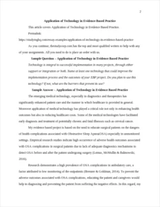 Application of Technology in Evidence Based Practice β page 2