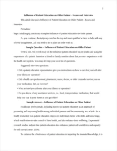 Influence of Patient Education on Older Patient β page 2