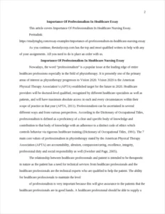 Importance Of Professionalism In Healthcare Essay β page 2