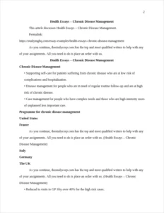 Health Essays β Chronic Disease Management β page 2