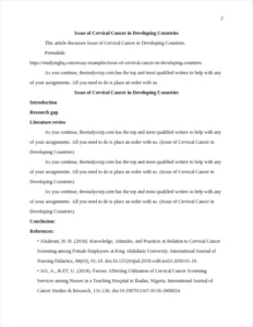 Issue of Cervical Cancer in Developing Countries β page 2