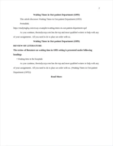 Waiting Times in Out-patient Department (OPD) β page 2