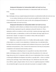 Background Information On Undernutrition Health And Social Care Essay – page 2