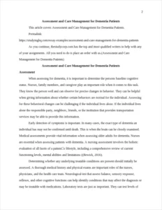 Assessment and Care Management for Dementia Patients – page 2