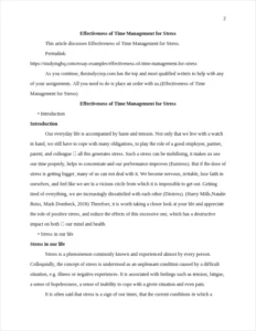 Effectiveness of Time Management for Stress – page 2