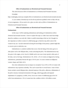 Effect of Endometriosis on Obstetrical and Neonatal Outcomes – page 2