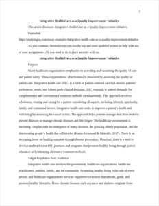 Integrative Health Care as a Quality Improvement Initiative – page 2