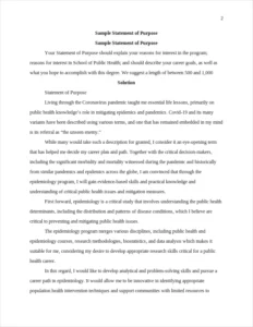 Sample Statement of Purpose – page 2