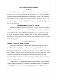 Application of Statistics in Health Care – page 2