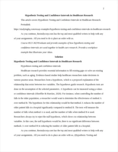 Hypothesis Testing and Confidence Intervals in Healthcare Research – page 2
