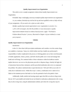 Quality Improvement in an Organization – page 2