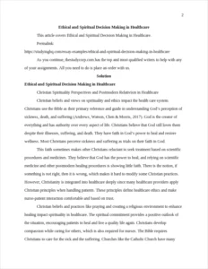 Ethical and Spiritual Decision Making in Healthcare – page 2