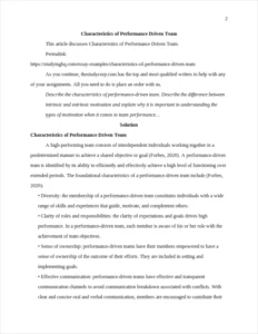Characteristics of Performance Driven Team – page 2