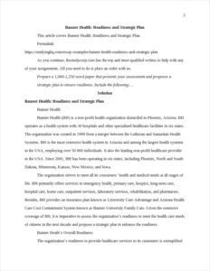 Banner Health: Readiness and Strategic Plan – page 2