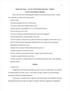 use of CAM in Patient Education β page 2