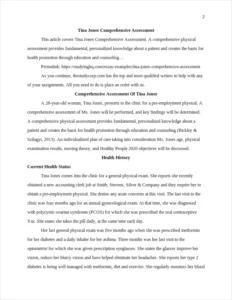 Tina Jones Comprehensive Assessment β page 2