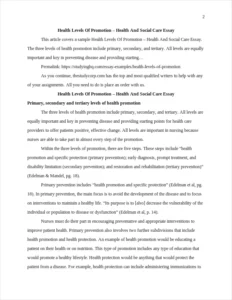 Health Levels Of Promotion β page 2