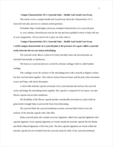 Characteristics Of A Synovial Joint β page 2